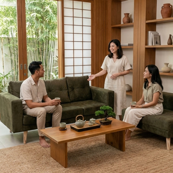 Kinami - Ajeg - Sofa 3 Seater Sudut Variasi Chio / Sofa Untuk 3 Orang Desain Modern Minimalis / Sofa Sudut 3 Dudukan Full Busa Untuk Selonjoran - gambar 6
