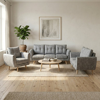Kinami - Ajeg - Sofa Set 3-2-1 Seater Kobe Anti Cakar / Sofa Untuk Ruang Tamu Minimalis Modern / Kursi Empuk dan Santai Gaya Japandi - gambar 1