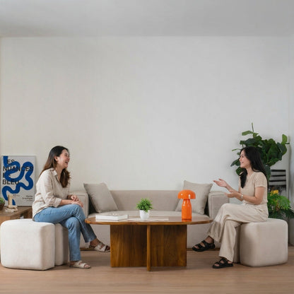 Kagumi - Ajeg - Meja Tamu Kayu Moana / Coffee Table Plus Set Stool Kotak Minimalis - gambar 2