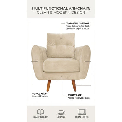 Kinami - Ajeg - Sofa 1 Seater Kobe Anti Cakar / Sofa 1 Dudukan Minimalis Modern / Kursi Empuk Ruang Tamu Aesthetic - gambar 7