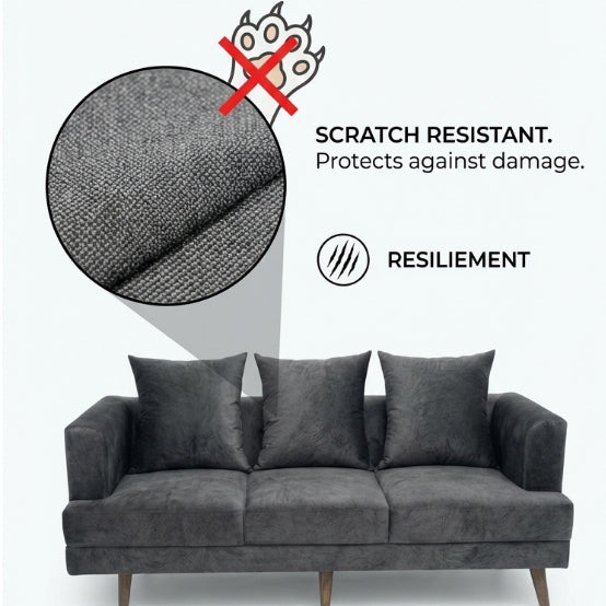 Kinami - Ajeg - Sofa 3 Seater Spica Anti Cakar / Sofa Untuk 3 Orang Gaya Japandi Minimalis Modern Empuk dan Santai - gambar 6