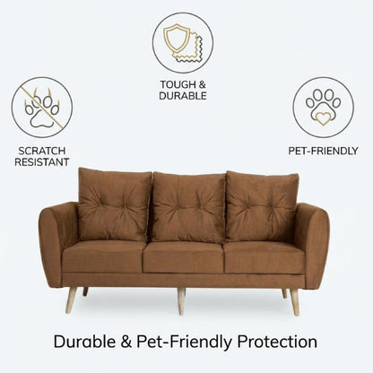 Kinami - Ajeg - Sofa 3 Seater Kobe Anti Cakar / Sofa Untuk 3 Orang Gaya Japandi Minimalis Modern Empuk dan Santai - gambar 7