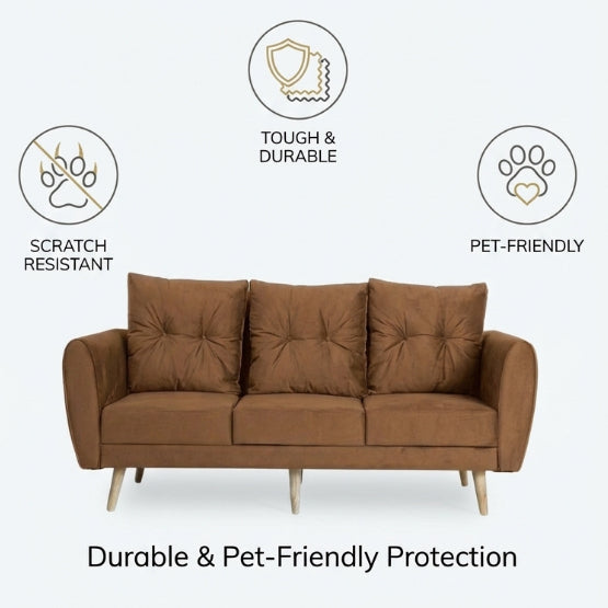 Kinami - Ajeg - Sofa 3 Seater Kobe Anti Cakar / Sofa Untuk 3 Orang Gaya Japandi Minimalis Modern Empuk dan Santai - gambar 7
