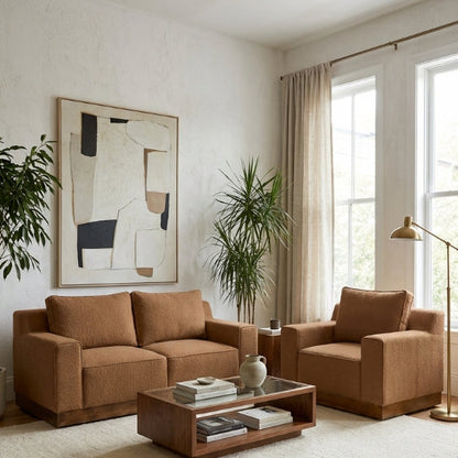 Kinami - Ajeg - Sofa Set 2 dan 1 Seater Shizu Anti Cakar / Sofa 2 dan 1 Dudukan Untuk Ruang Tamu Minimalis Modern / Kursi Empuk dan Santai Gaya Japandi Untuk 2 dan 1 Orang - gambar 1