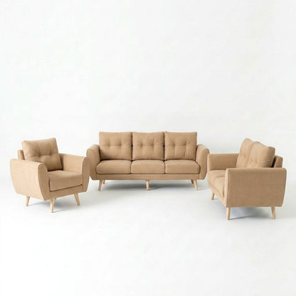 Kinami - Ajeg - Sofa Set 3-2-1 Seater Kobe Anti Cakar / Sofa Untuk Ruang Tamu Minimalis Modern / Kursi Empuk dan Santai Gaya Japandi - gambar 8