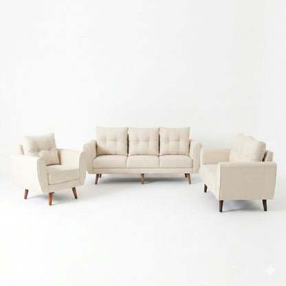 Kinami - Ajeg - Sofa Set 3-2-1 Seater Kobe Anti Cakar / Sofa Untuk Ruang Tamu Minimalis Modern / Kursi Empuk dan Santai Gaya Japandi - gambar 9