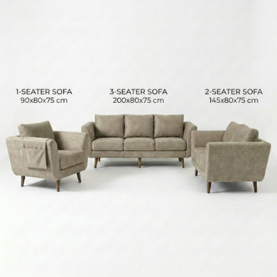 Kinami - Ajeg - Sofa Set 3-2-1 Seater Aiko Anti Cakar / Sofa Minimalis Modern Empuk dan Santai Gaya Japandi - gambar 8