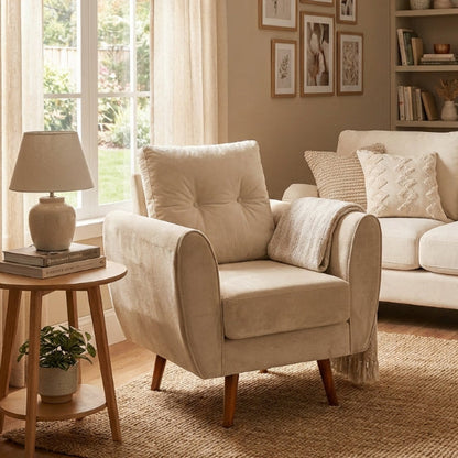 Kinami - Ajeg - Sofa 1 Seater Kobe Anti Cakar / Sofa 1 Dudukan Minimalis Modern / Kursi Empuk Ruang Tamu Aesthetic - gambar 1