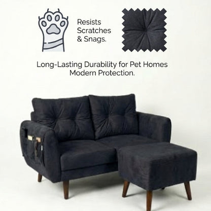 Kinami - Ajeg - Sofa 2 Seater Sudut Kobe Anti Cakar / Sofa 2 Dudukan Minimalis Modern Empuk dan Santai Gaya Japandi - gambar 6