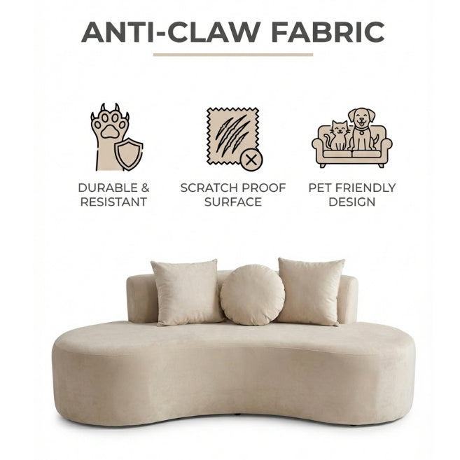 Kinami - Ajeg - Sofa 2 Seater Kawa Anti Cakar / Sofa 2 Dudukan Minimalis Modern Empuk dan Santai Gaya Japandi - gambar 5