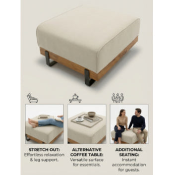 Kinami - Ajeg - Puff Sofa Empuk Minimalis Monza / Stool Bench Square / Kursi Bangku Serbaguna / Meja Tamu Coffee Table Ruang Tamu - gambar 2