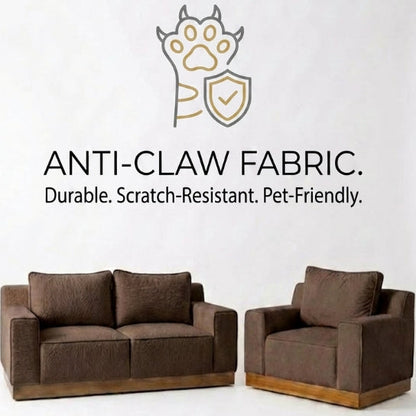 Kinami - Ajeg - Sofa Set 2 dan 1 Seater Shizu Anti Cakar / Sofa 2 dan 1 Dudukan Untuk Ruang Tamu Minimalis Modern / Kursi Empuk dan Santai Gaya Japandi Untuk 2 dan 1 Orang - gambar 4