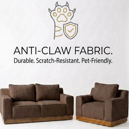 Kinami - Ajeg - Sofa Set 2 dan 1 Seater Shizu Anti Cakar / Sofa 2 dan 1 Dudukan Untuk Ruang Tamu Minimalis Modern / Kursi Empuk dan Santai Gaya Japandi Untuk 2 dan 1 Orang - gambar 4