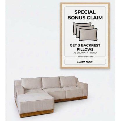 Kinami - Ajeg - Sofa 3 Seater Sudut Shizu Anti Cakar / Sofa 3 Dudukan Selonjoran & Lesehan Minimalis Modern / Kursi Empuk Ruang Tamu Aesthetic Gaya Japandi Minimalis Modern Empuk dan Santai Untuk 3 Orang  Waktunya bikin rumah makin aesthetic ala Pinterest