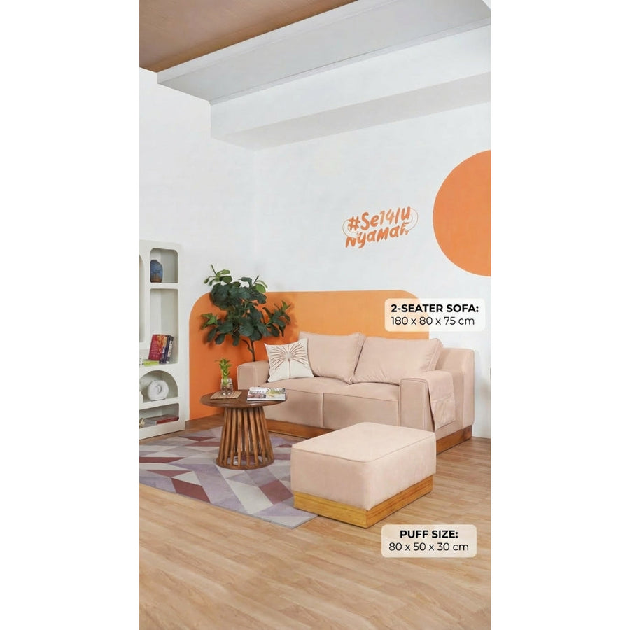 Kinami - Ajeg - Sofa 2 Seater Sudut New Shizu Anti Cakar / Sofa 2 Dudukan Minimalis Modern Empuk dan Santai Gaya Japandi - gambar 8
