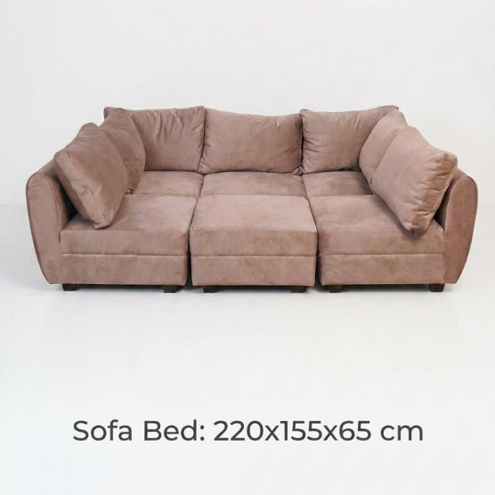 Kinami - Ajeg - Sofa Bed Kobe Sasmaya Anti Cakar / Sofa Bed Dudukan Modular Bongkar Pasang  / Sofa Santai Selonjoran Untuk Ruang Tamu Minimalis dan Modern - gambar 8