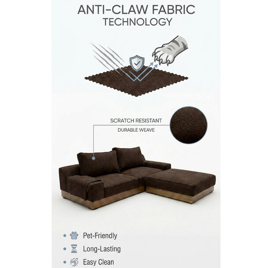 Kinami - Ajeg - Sofa 2 Seater Sudut Shizu Pendek Anti Cakar / Sofa 2 Dudukan Minimalis Modern Empuk dan Santai Gaya Japandi - gambar 6
