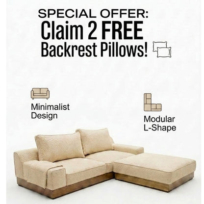Kinami - Ajeg - Sofa 2 Seater Sudut Shizu Pendek Anti Cakar / Sofa 2 Dudukan Minimalis Modern Empuk dan Santai Gaya Japandi - gambar 2