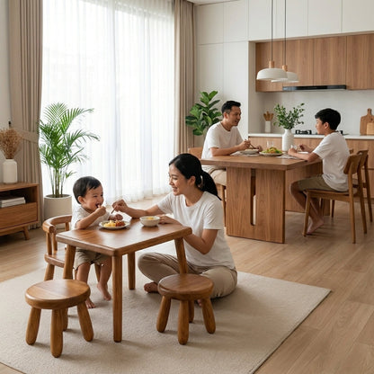 Kagumi - Ajeg - Set Meja Makan Anak 4K / Meja Bermain dan Belajar Untuk Anak Balita - gambar 2