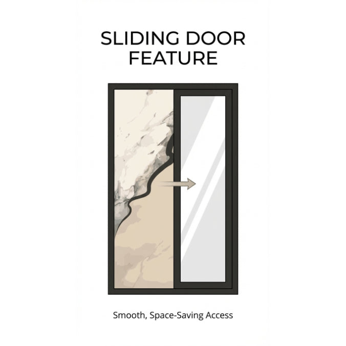 Lemari Pakaian Sliding Door 2 Pintu Jumbo - Lemari Pakaian Full Kaca Cermin Mirror Besar 1 Badan Minimalis Modern - gambar 4