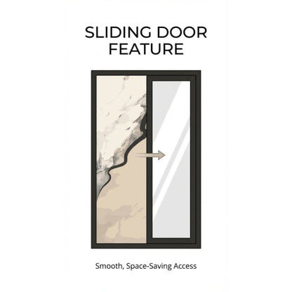 Lemari Pakaian Sliding Door 2 Pintu Jumbo - Lemari Pakaian Full Kaca Cermin Mirror Besar 1 Badan Minimalis Modern - gambar 4