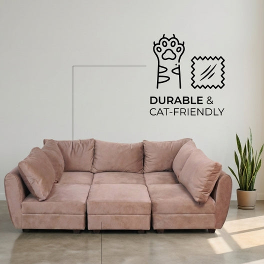 Kinami - Ajeg - Sofa Bed Kobe Sasmaya Anti Cakar / Sofa Bed Dudukan Modular Bongkar Pasang  / Sofa Santai Selonjoran Untuk Ruang Tamu Minimalis dan Modern - gambar 7