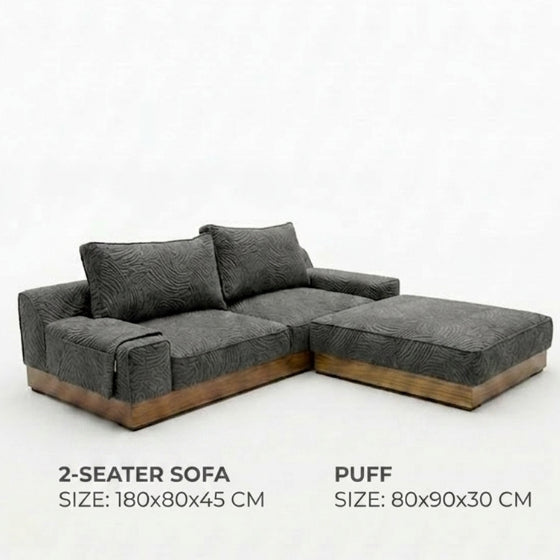 Kinami - Ajeg - Sofa 2 Seater Sudut Shizu Pendek Anti Cakar / Sofa 2 Dudukan Minimalis Modern Empuk dan Santai Gaya Japandi - gambar 8