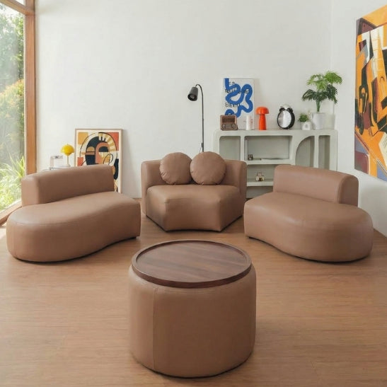 Kinami - Ajeg - Sofa 3 Seater Modular Curvy Yori / Sofa Untuk 3 Orang Desain Mewah Modern Minimalis / Sofa 3 Dudukan Lepasan Full Busa Untuk Selonjoran - gambar 3