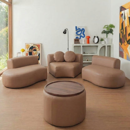 Kinami - Ajeg - Sofa 3 Seater Modular Curvy Yori / Sofa Untuk 3 Orang Desain Mewah Modern Minimalis / Sofa 3 Dudukan Lepasan Full Busa Untuk Selonjoran - gambar 3
