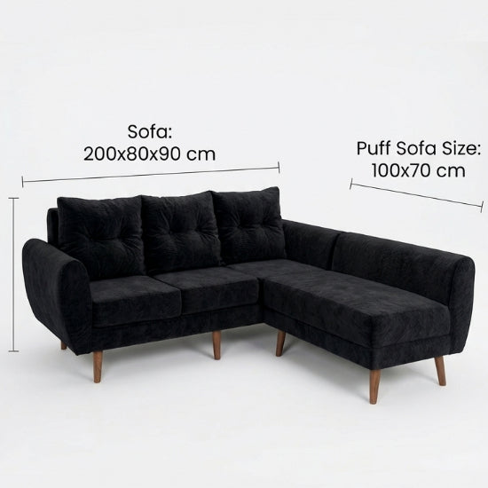 Kinami - Ajeg - Sofa 3 Seater Sudut Kobe Variasi Anti Cakar / Sofa 3 Dudukan Selonjoran dan Lesehan Minimalis Modern / Kursi Empuk Ruang Tamu Aesthetic Gaya Japandi Minimalis Modern Empuk dan Santai Untuk 3 Orang - gambar 8