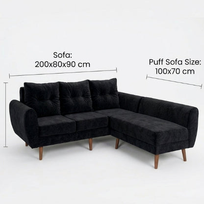 Kinami - Ajeg - Sofa 3 Seater Sudut Kobe Variasi Anti Cakar / Sofa 3 Dudukan Selonjoran dan Lesehan Minimalis Modern / Kursi Empuk Ruang Tamu Aesthetic Gaya Japandi Minimalis Modern Empuk dan Santai Untuk 3 Orang - gambar 8