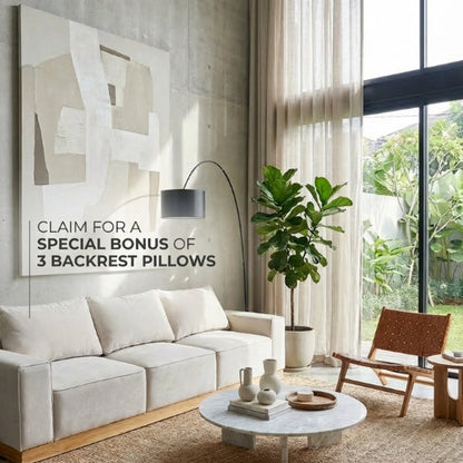 Kinami - Ajeg - Sofa 3 Seater Shizu Anti Cakar / Sofa 3 Dudukan Minimalis Modern Empuk dan Santai Gaya Japandi - gambar 4