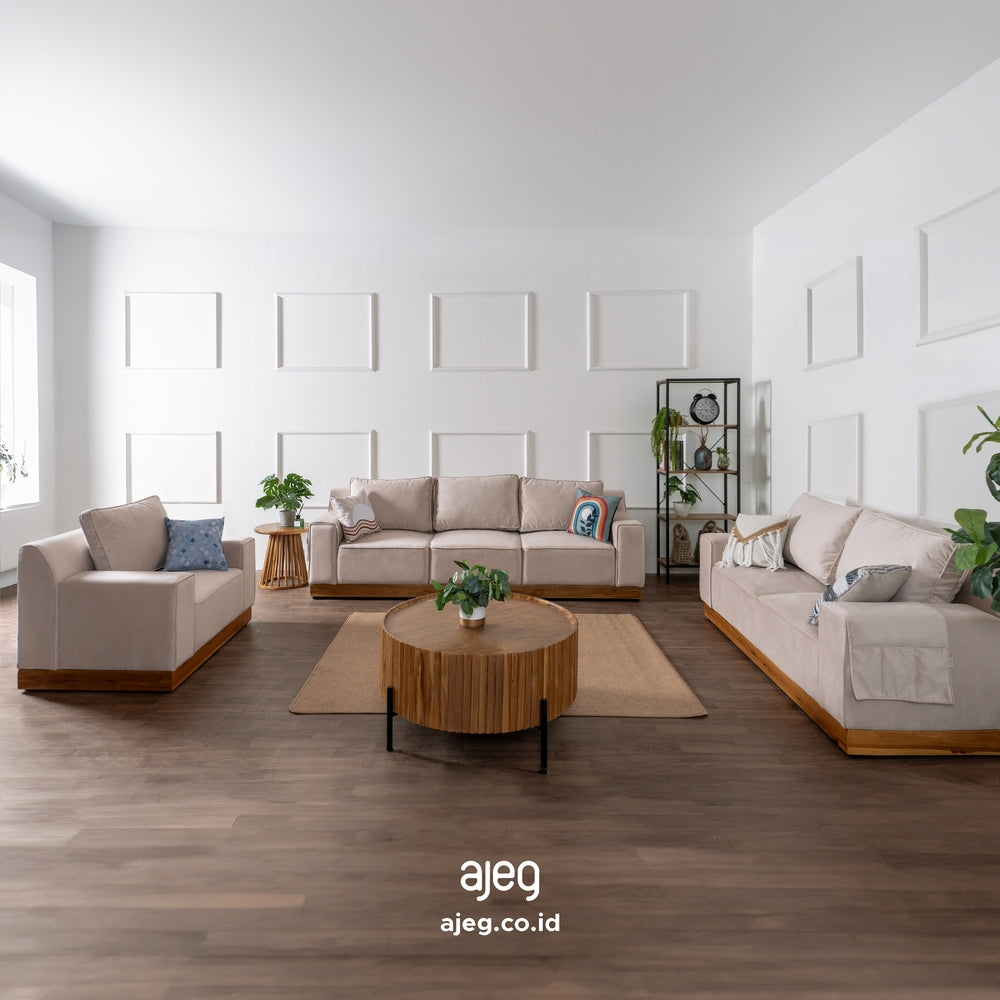 Kinami - Ajeg - Sofa Set 3-2-1 Seater Shizu Anti Cakar / Sofa Untuk Ruang Tamu Minimalis Modern / Kursi Empuk dan Santai Gaya Japandi - gambar 1