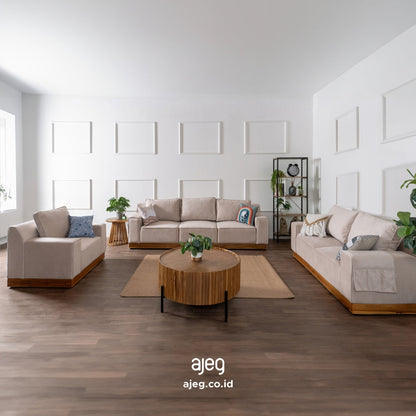 Kinami - Ajeg - Sofa Set 3-2-1 Seater Shizu Anti Cakar / Sofa Untuk Ruang Tamu Minimalis Modern / Kursi Empuk dan Santai Gaya Japandi - gambar 1