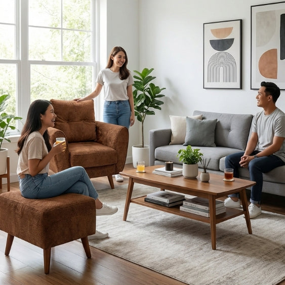 Kinami - Ajeg - Sofa 1 Seater Sudut Kobe Anti Cakar / Sofa 1 Dudukan Selonjoran dan Lesehan Minimalis Modern / Kursi Empuk Ruang Tamu Aesthetic Untuk 1 Orang - gambar 5