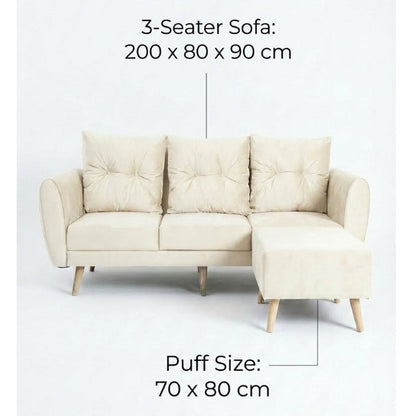 Kinami - Ajeg - Sofa 3 Seater Sudut Kobe Standar Anti Cakar / Sofa 3 Dudukan Selonjoran dan Lesehan Minimalis Modern / Kursi Empuk Ruang Tamu Aesthetic Gaya Japandi Minimalis Modern Empuk dan Santai Untuk 3 Orang - gambar 8