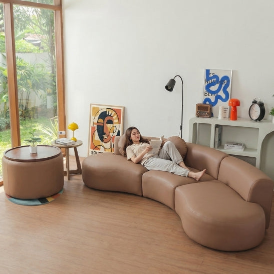 Kinami - Ajeg - Sofa 3 Seater Modular Curvy Yori / Sofa Untuk 3 Orang Desain Mewah Modern Minimalis / Sofa 3 Dudukan Lepasan Full Busa Untuk Selonjoran - gambar 6