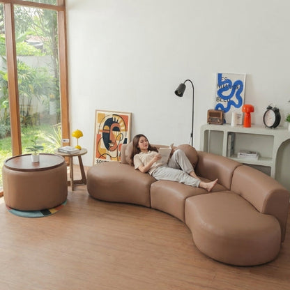 Kinami - Ajeg - Sofa 3 Seater Modular Curvy Yori / Sofa Untuk 3 Orang Desain Mewah Modern Minimalis / Sofa 3 Dudukan Lepasan Full Busa Untuk Selonjoran - gambar 6