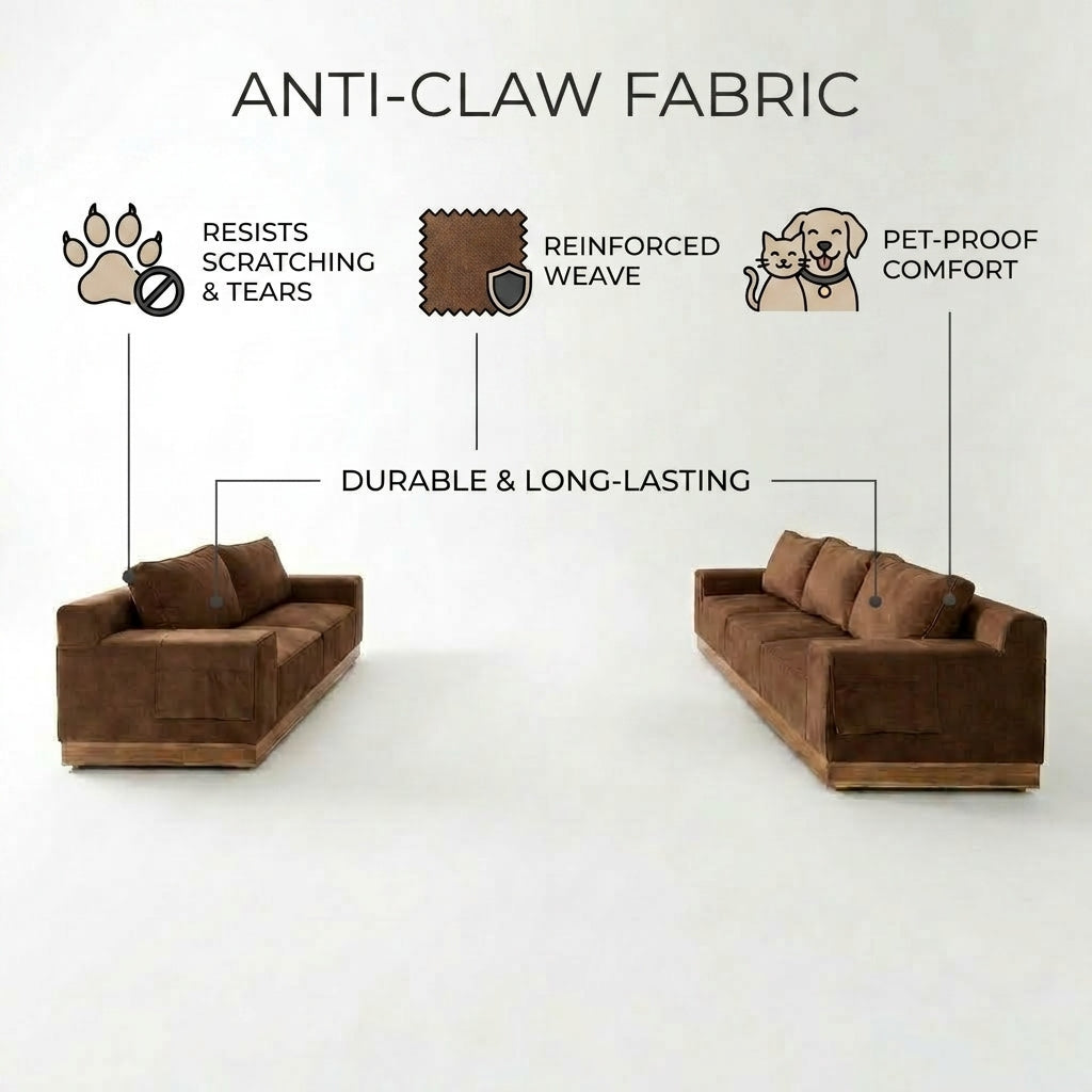Kinami - Ajeg - Sofa Set 3-2 Seater Shizu Anti Cakar / Sofa Untuk Ruang Tamu Minimalis Modern / Kursi Empuk dan Santai Gaya Japandi - gambar 5