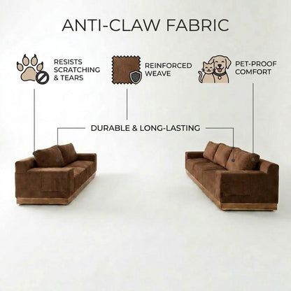 Kinami - Ajeg - Sofa Set 3-2 Seater Shizu Anti Cakar / Sofa Untuk Ruang Tamu Minimalis Modern / Kursi Empuk dan Santai Gaya Japandi - gambar 5