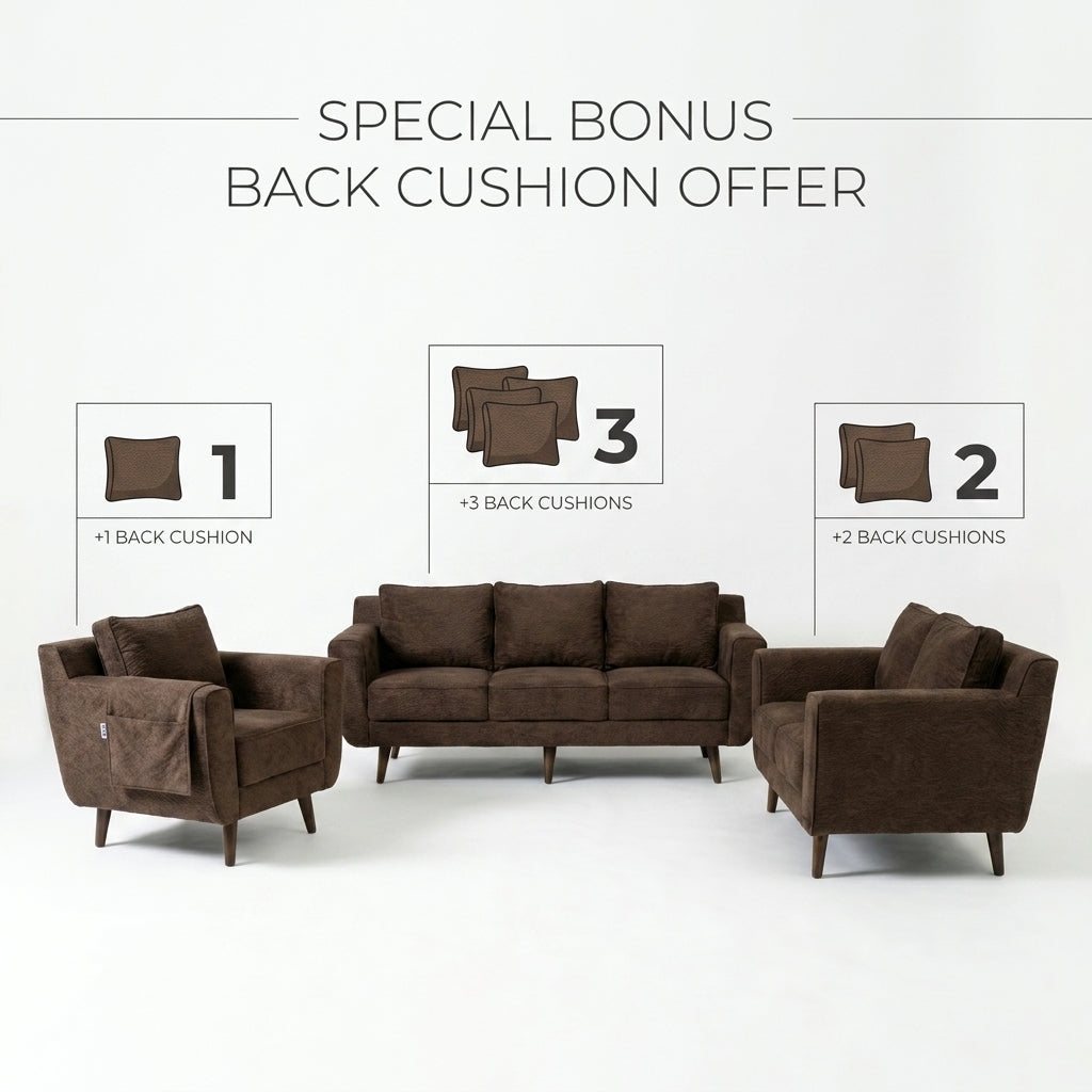Kinami - Ajeg - Sofa Set 3-2-1 Seater Aiko Anti Cakar / Sofa Minimalis Modern Empuk dan Santai Gaya Japandi - gambar 5