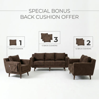 Kinami - Ajeg - Sofa Set 3-2-1 Seater Aiko Anti Cakar / Sofa Minimalis Modern Empuk dan Santai Gaya Japandi - gambar 5