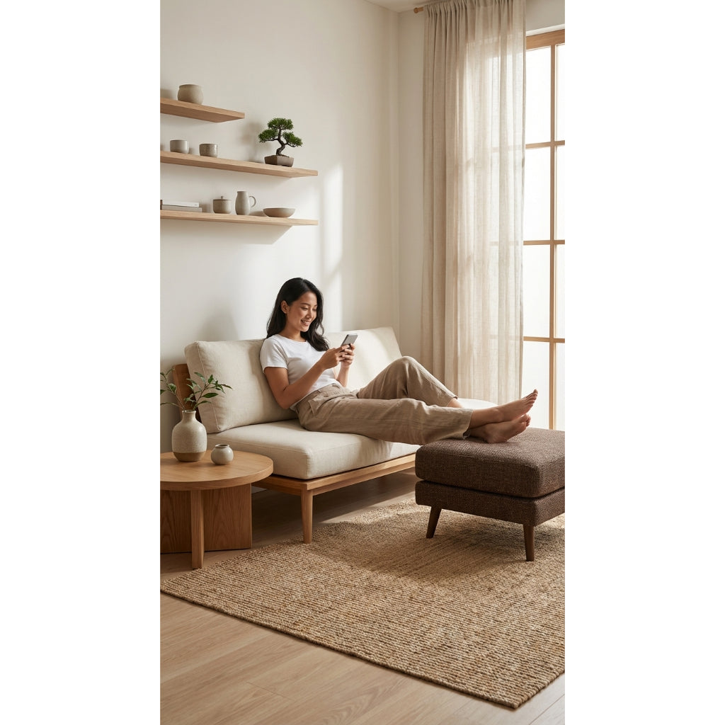 Kinami - Ajeg - Puff Chio Empuk Minimalis / Stool Bench Square / Kursi Bangku Serbaguna / Meja Tamu Coffee Table Ruang Tamu - gambar 4