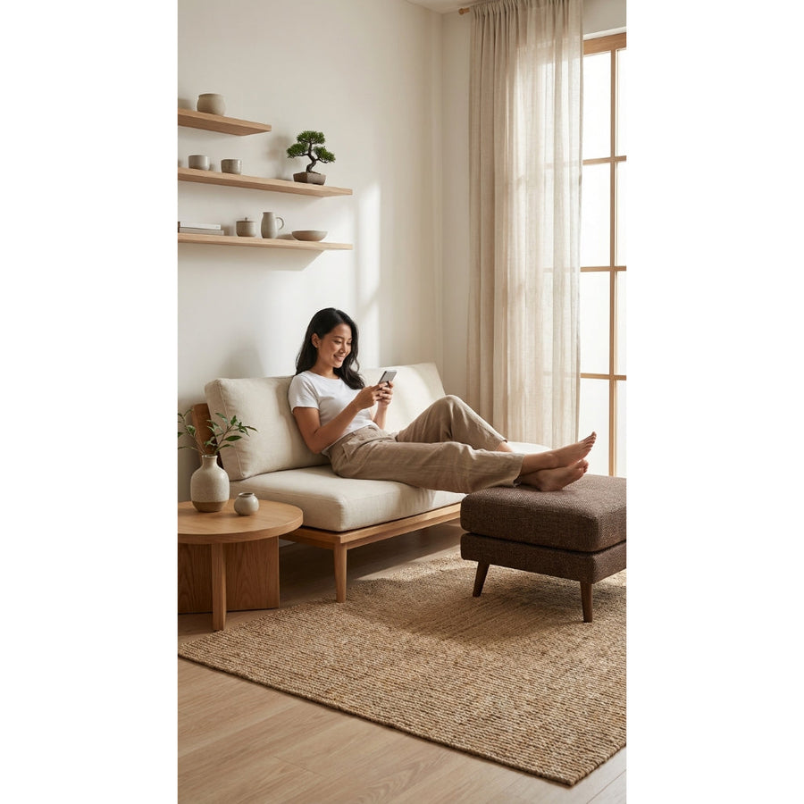 Kinami - Ajeg - Puff Chio Empuk Minimalis / Stool Bench Square / Kursi Bangku Serbaguna / Meja Tamu Coffee Table Ruang Tamu - gambar 4