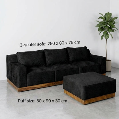 Kinami - Ajeg - Sofa 3 Seater Sudut Shizu Anti Cakar / Sofa 3 Dudukan Selonjoran & Lesehan Minimalis Modern / Kursi Empuk Ruang Tamu Aesthetic Gaya Japandi Minimalis Modern Empuk dan Santai Untuk 3 Orang  Waktunya bikin rumah makin aesthetic ala Pinterest