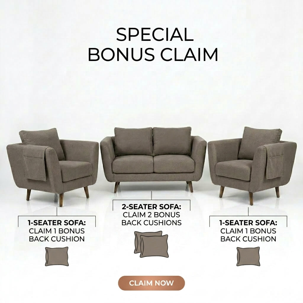 Kinami - Ajeg - Sofa Set 2-1-1 Seater Aiko Anti Cakar / Sofa Minimalis Modern Empuk dan Santai Gaya Japandi - gambar 4