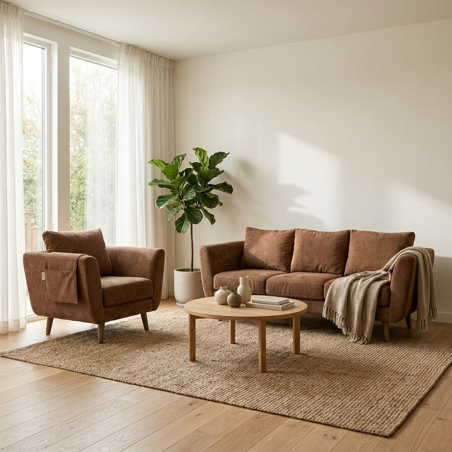 Kinami - Ajeg - Sofa Set 3-1 Seater Aiko Anti Cakar / Sofa Minimalis Modern Empuk dan Santai Gaya Japandi - gambar 2
