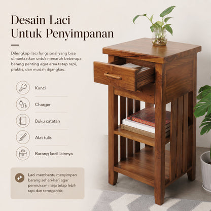 Kagumi - Ajeg - Rak Susun Akira / Meja Kecil Untuk Samping Tempat Tidur - gambar 4
