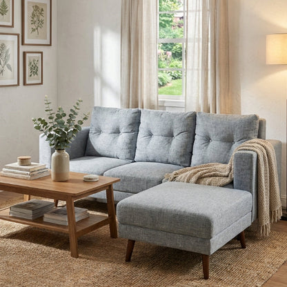Kinami - Ajeg - Sofa 3 Seater Sudut Chio / Sofa Untuk 3 Orang Desain Modern Minimalis / Sofa Sudut 3 Dudukan Full Busa Untuk Selonjoran - gambar 2