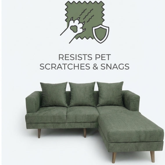 Kinami - Ajeg - Sofa 3 Seater Sudut Spica Anti Cakar / Sofa Untuk 3 Orang Gaya Japandi Minimalis Modern Empuk dan Santai - gambar 7